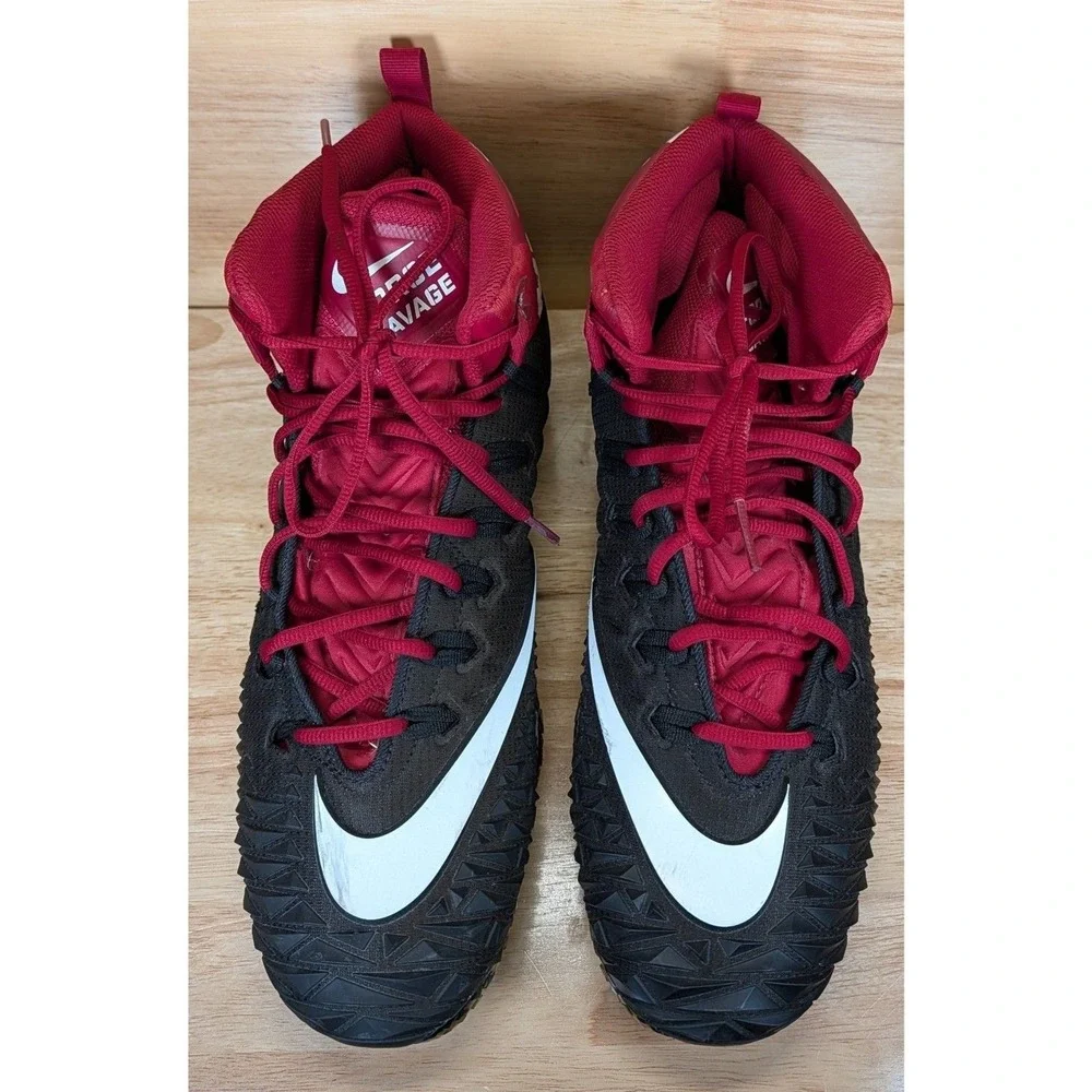 Nike Alpha Menace Elite 2 Football Cleats‎ Black Red Size 14.5 AJ6605-010